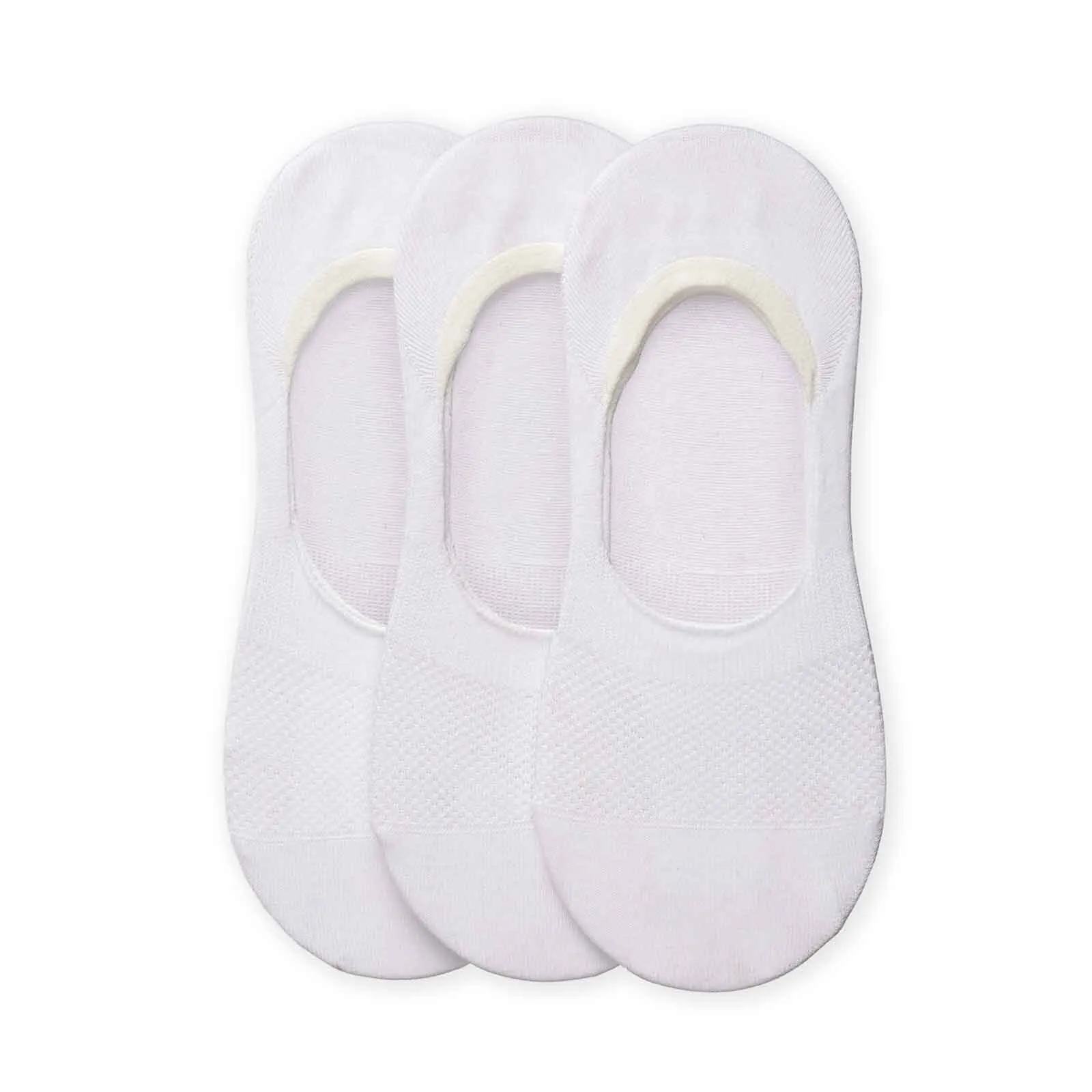 Simply Invisible Socks, Cotton White, 3 Pairs