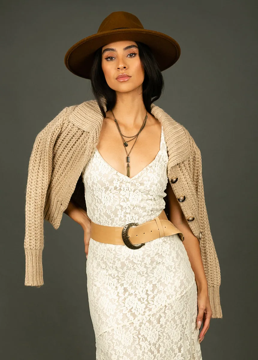 Sina Leather Belt in Distressed Cinnamon