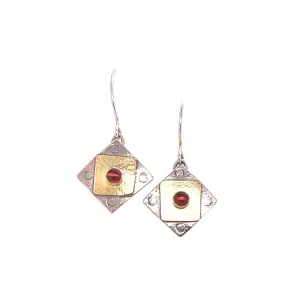 Single Stone Square Drop Earrings
