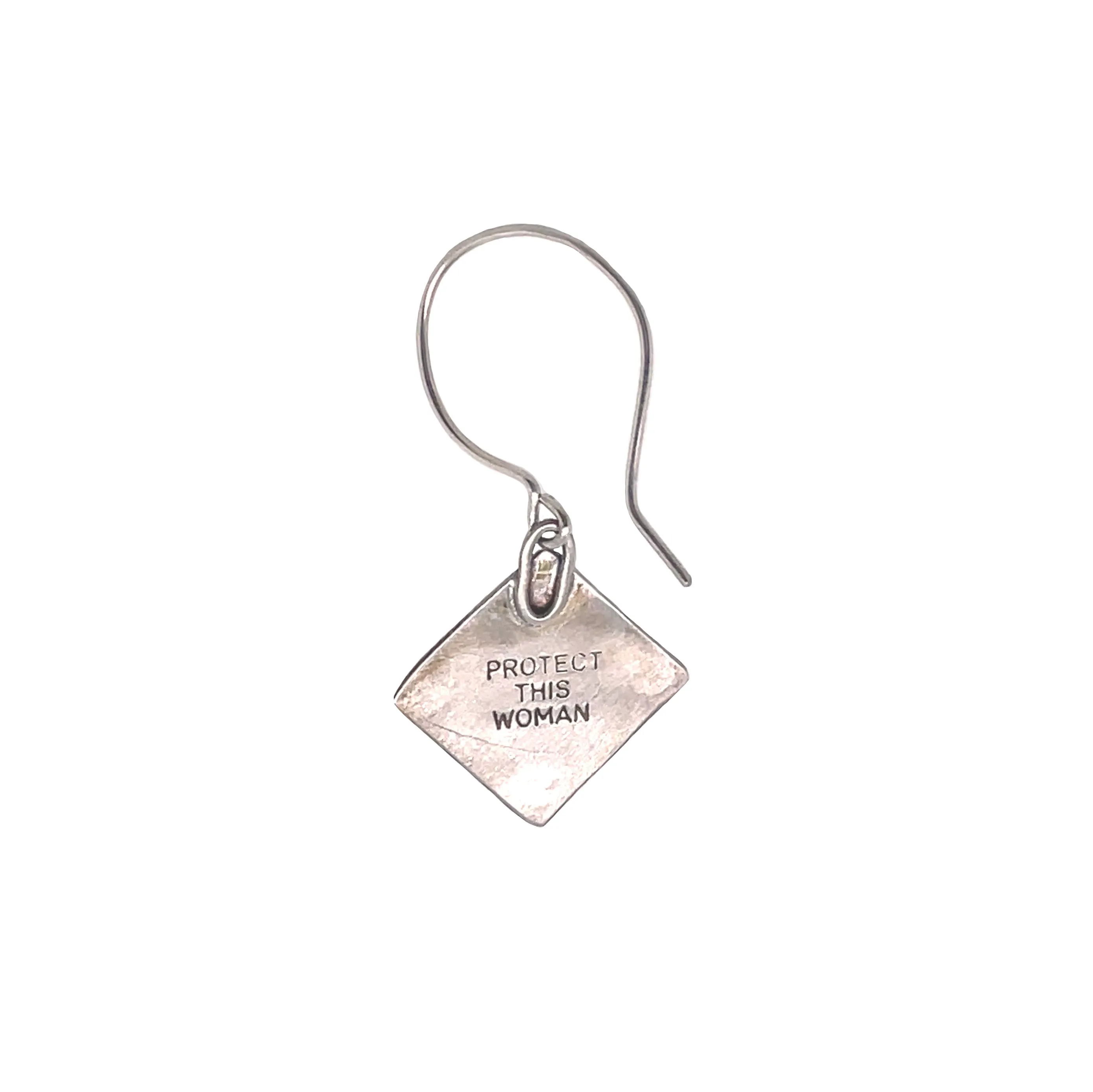 Single Stone Square Drop Earrings