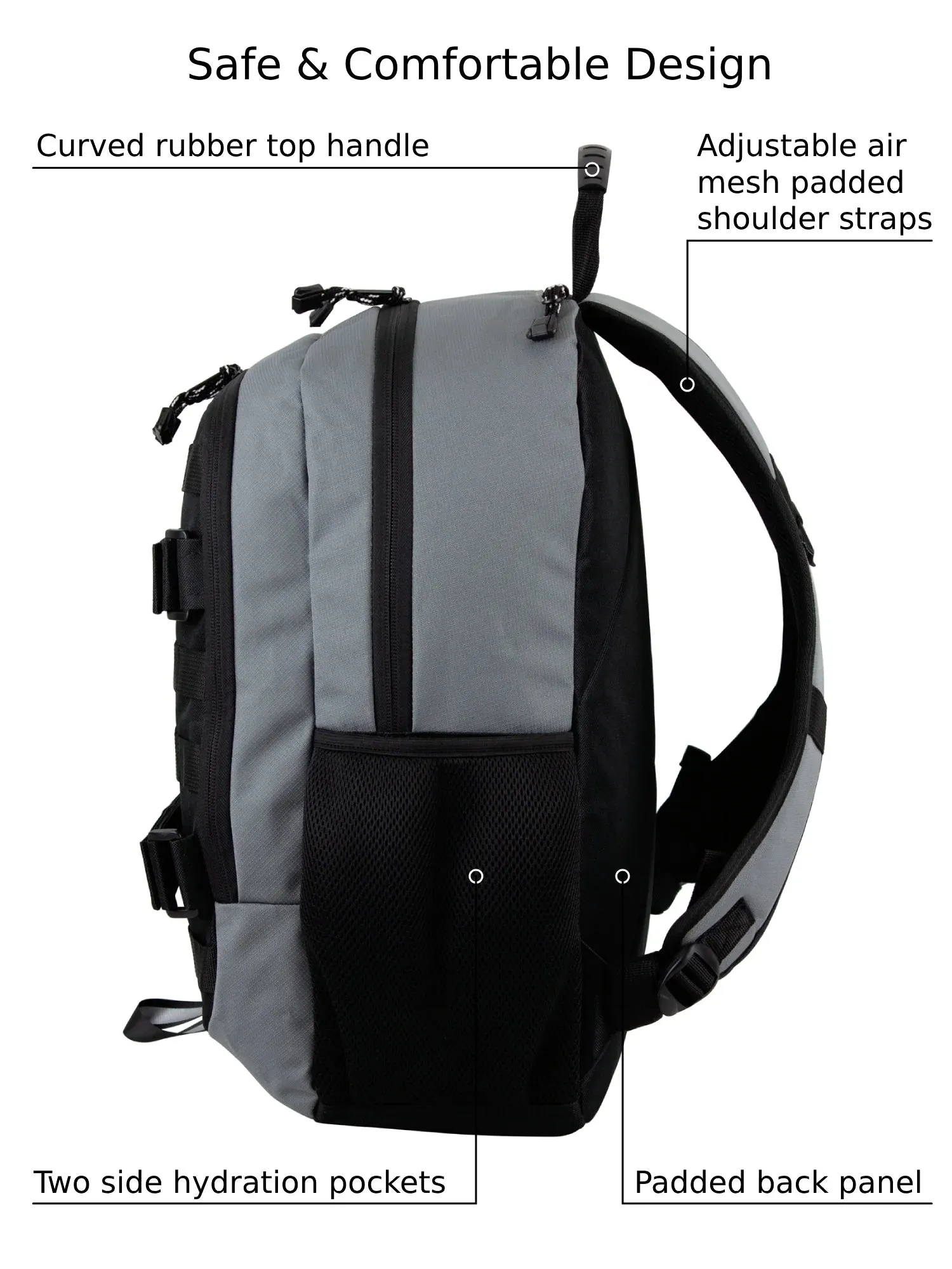 Skatepark 180 Skater Backpack, Grey Flannel