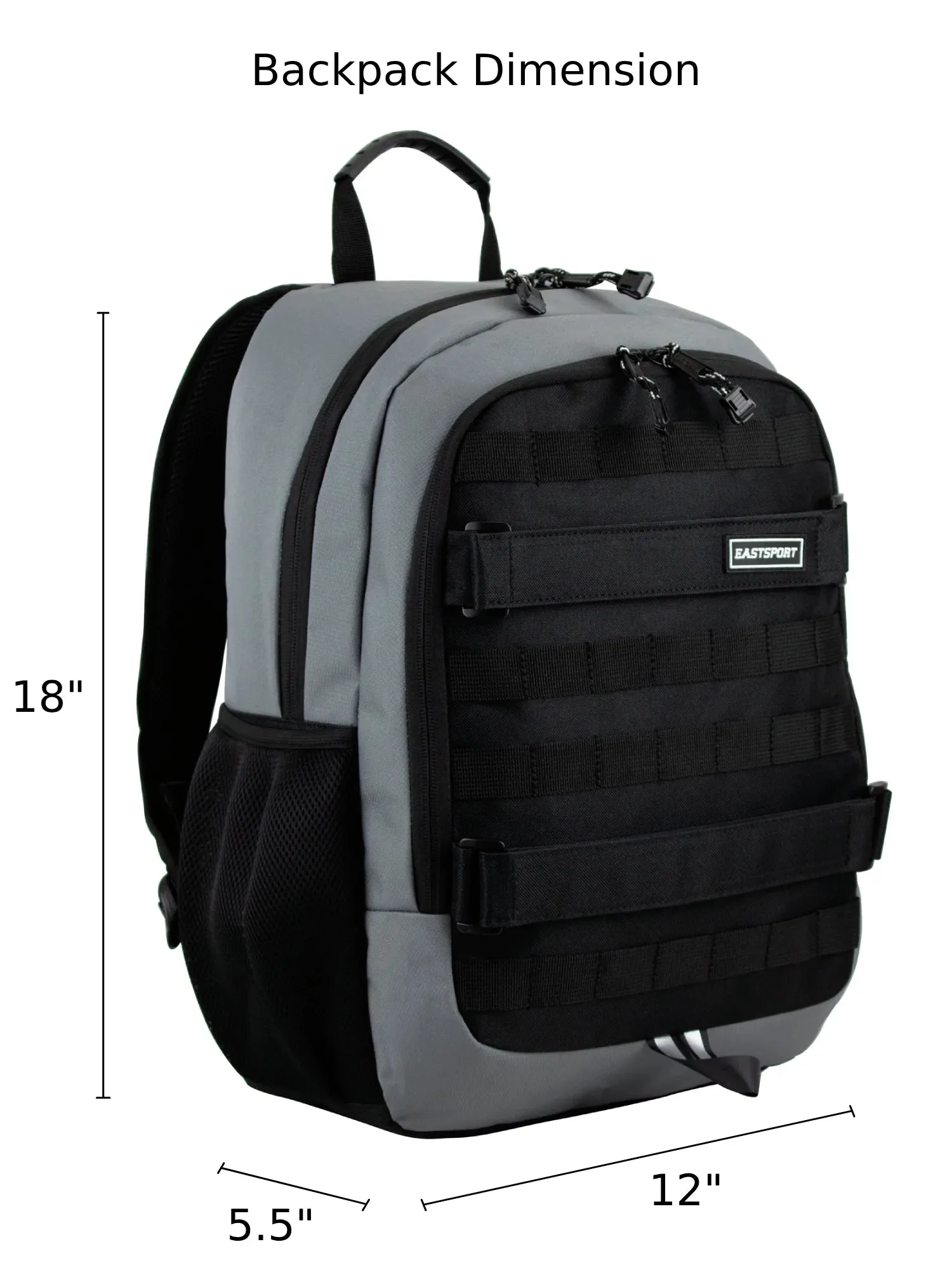 Skatepark 180 Skater Backpack, Grey Flannel