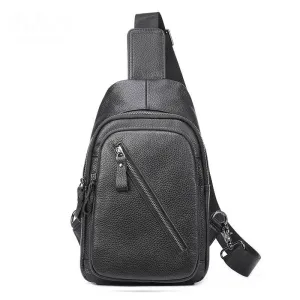 Sling Bag Genuine Leather Chest Bag Crossbody for Gym