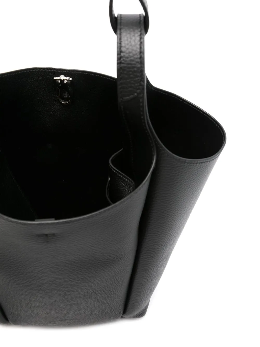 Small leather bucket bag