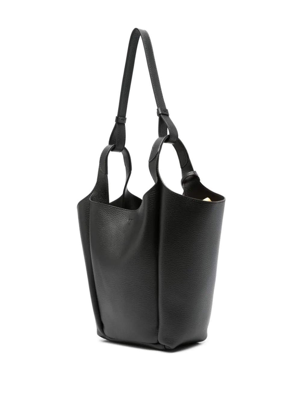 Small leather bucket bag