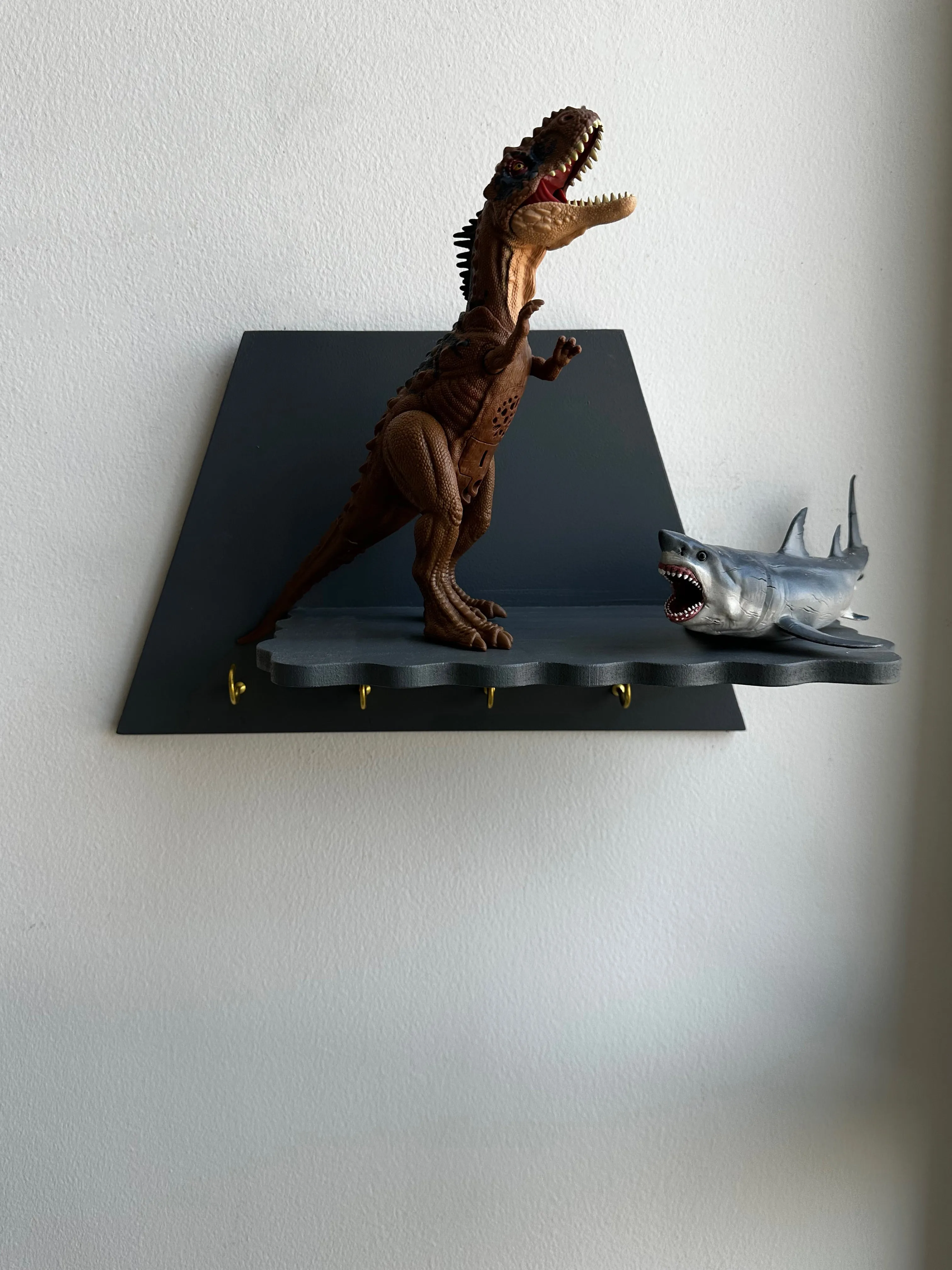 Smoky Gray Trapezoid Trail Wall Shelf