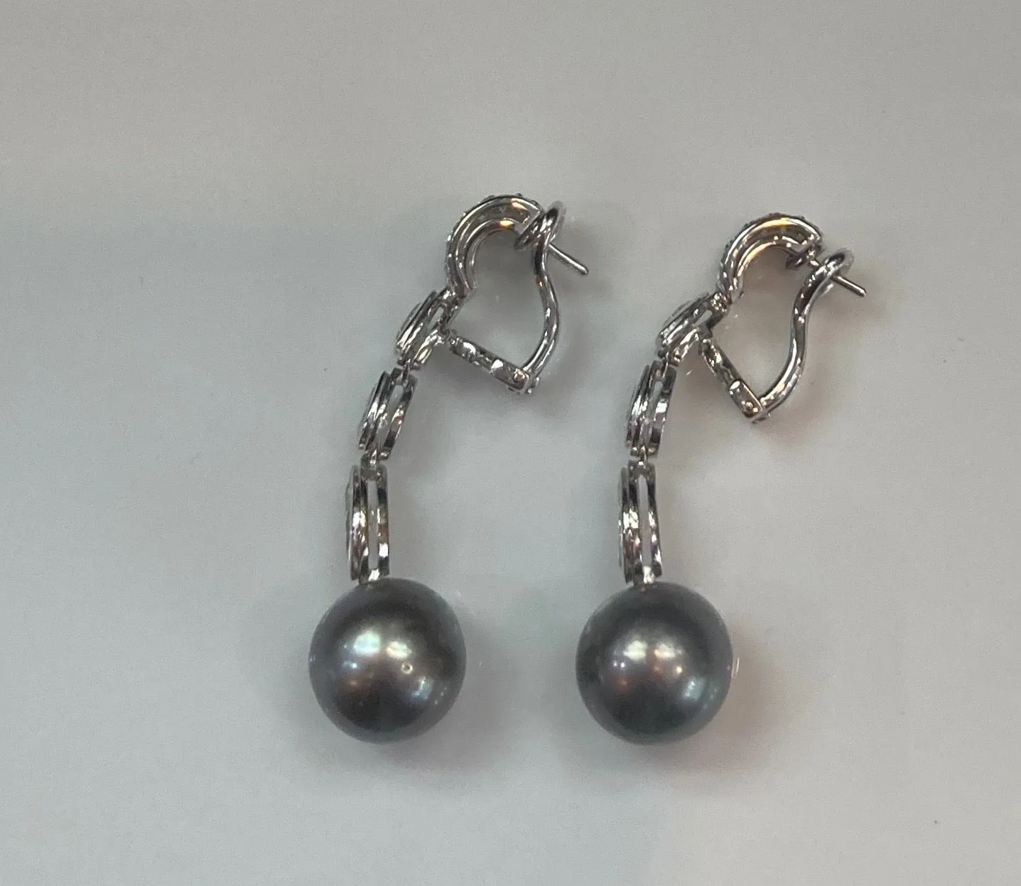 South Sea Pearl Diamond Drop Earrings