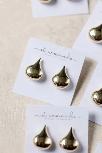 St. Armands Designs Gold Teardrop Statement Stud