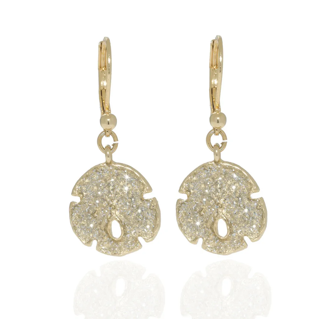 Stardust Gold Small Sand Dollar Earrings