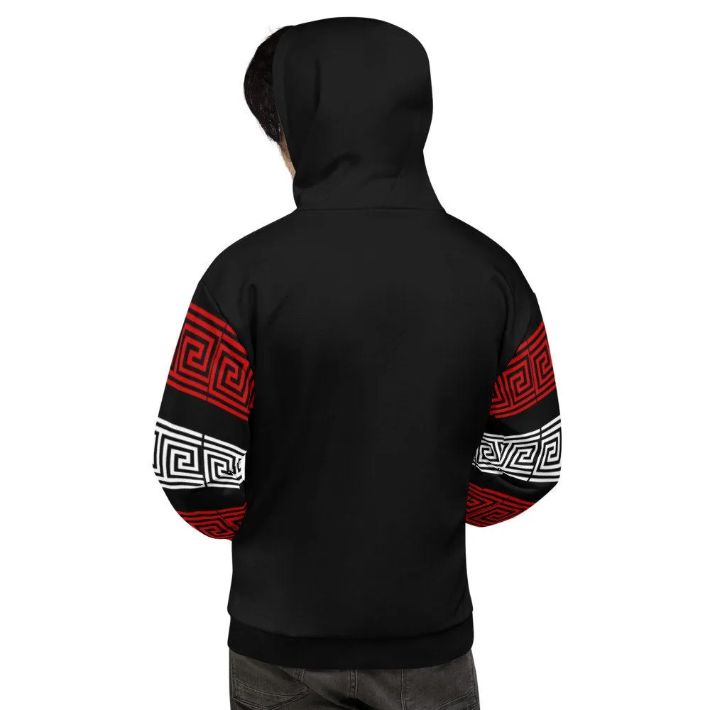 STFU Greek Hoodie - Red & White on Black
