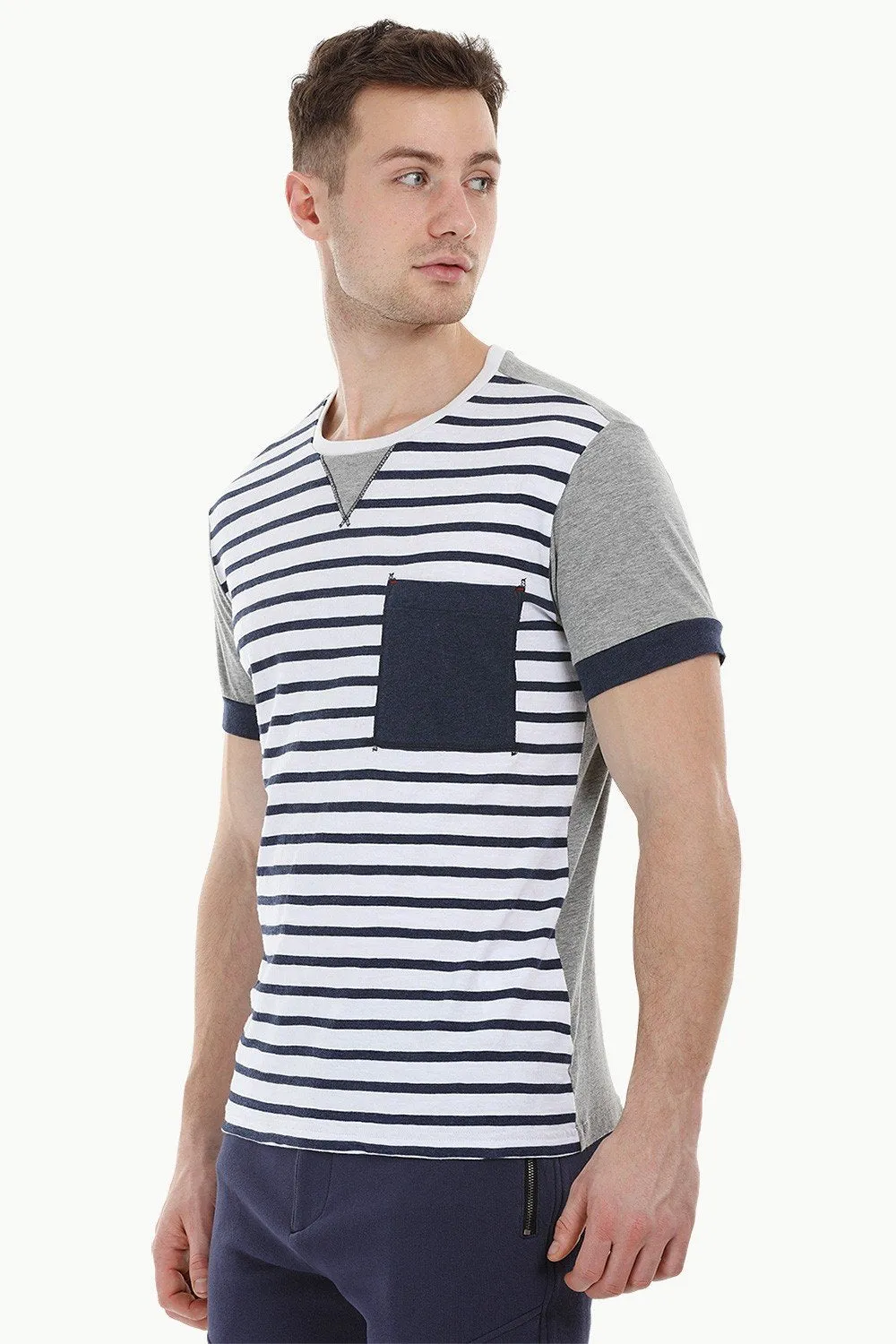 Stripe Cut N Sew Crew T-Shirt