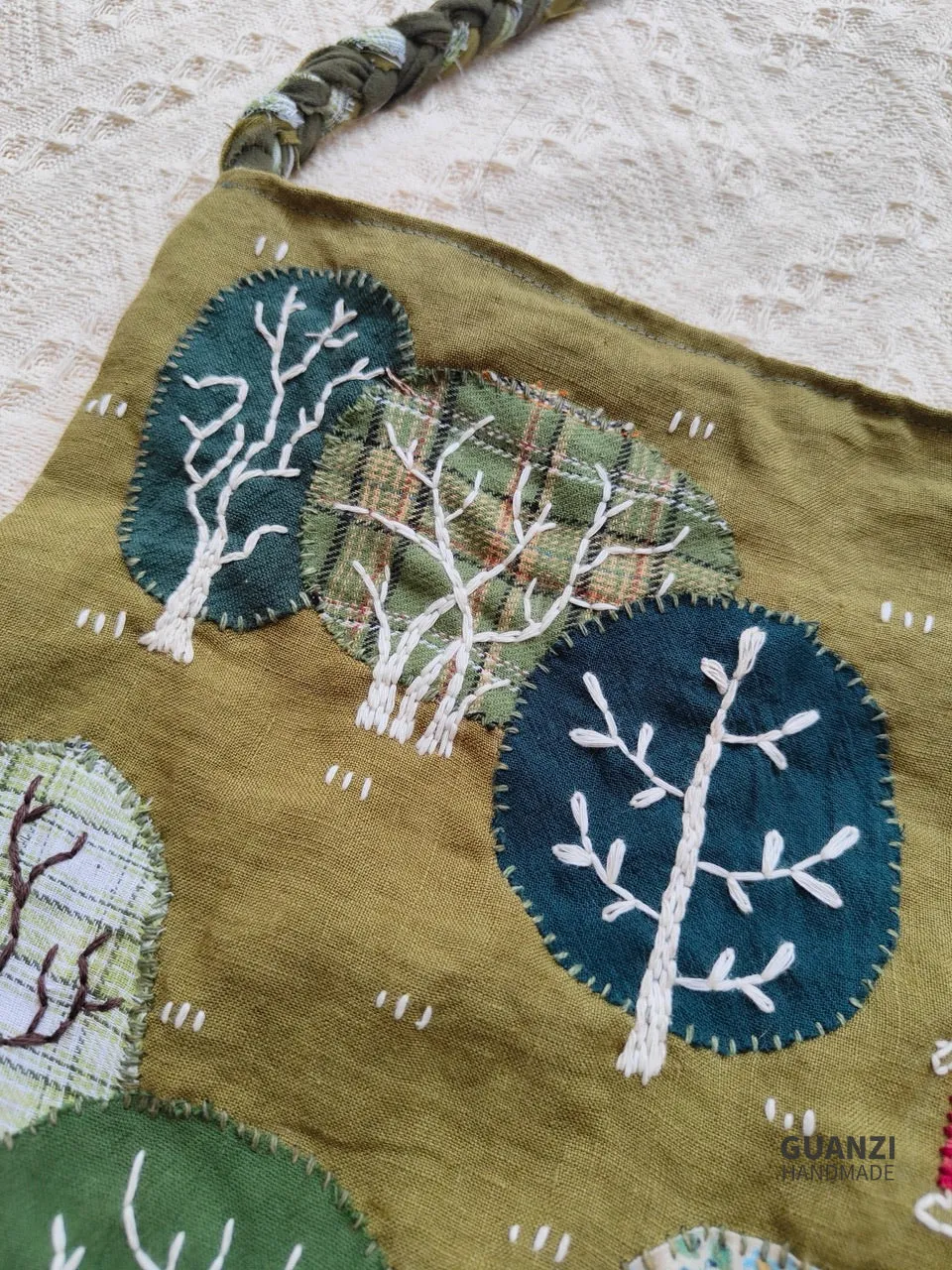 Strolling In Forest - Original DIY Patchwork Embroidered Bag