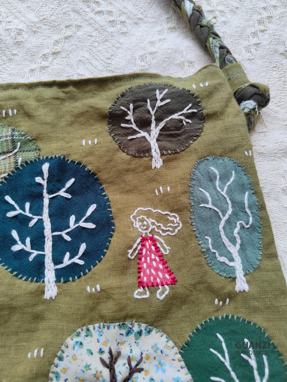 Strolling In Forest - Original DIY Patchwork Embroidered Bag
