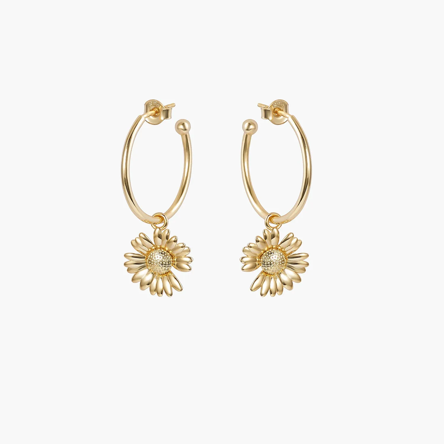 Sunflower Hoop Earrings