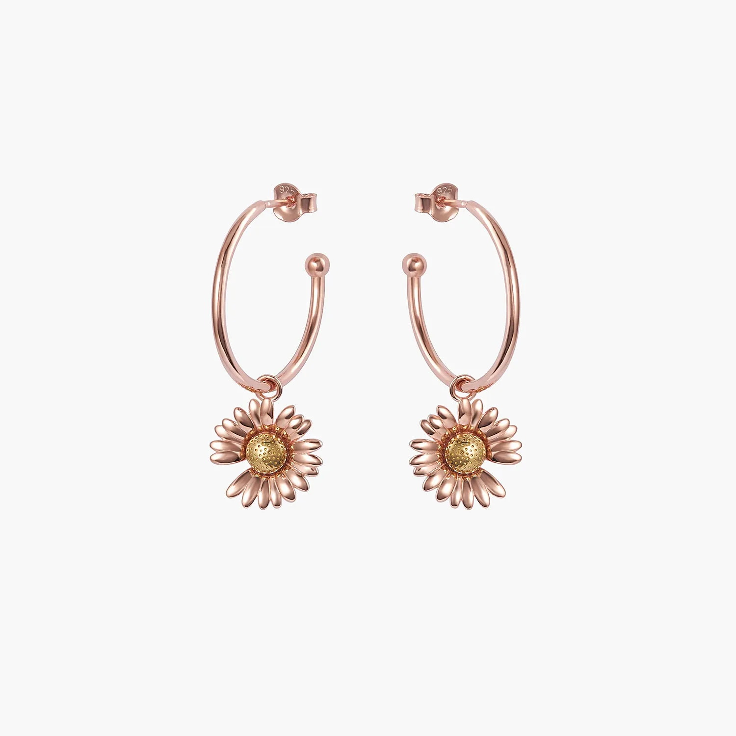 Sunflower Hoop Earrings