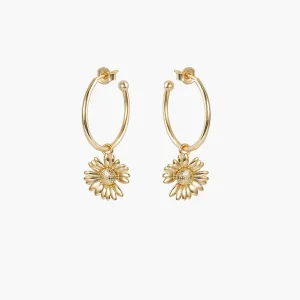 Sunflower Hoop Earrings