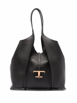T timeless medium leather tote bag
