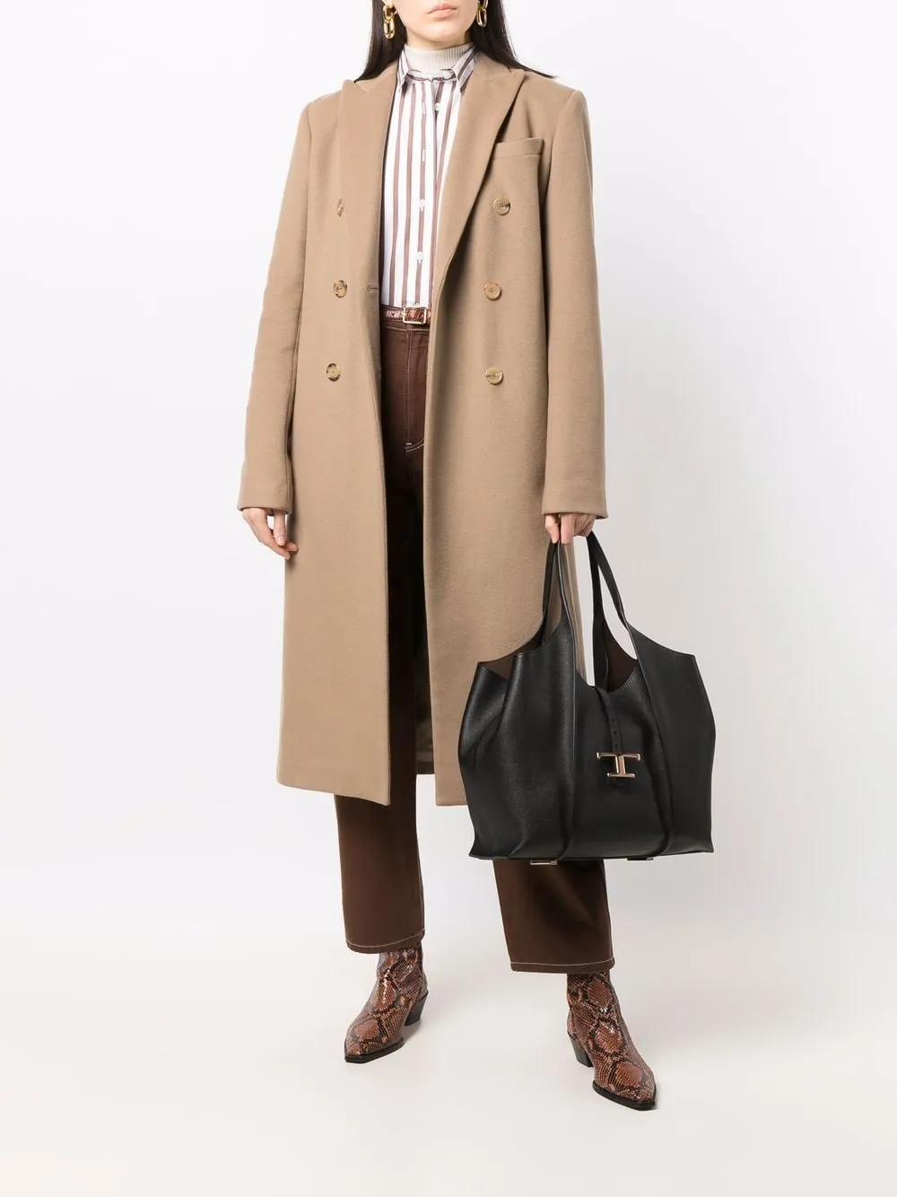 T timeless medium leather tote bag
