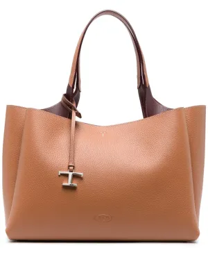 T timeless medium leather tote bag