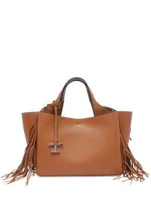 T timeless mini leather tote bag