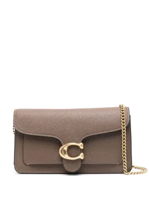 Tabby chain leather clutch