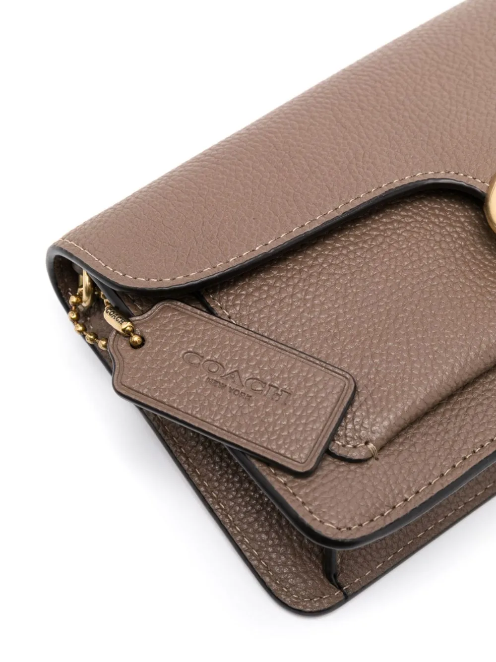 Tabby chain leather clutch