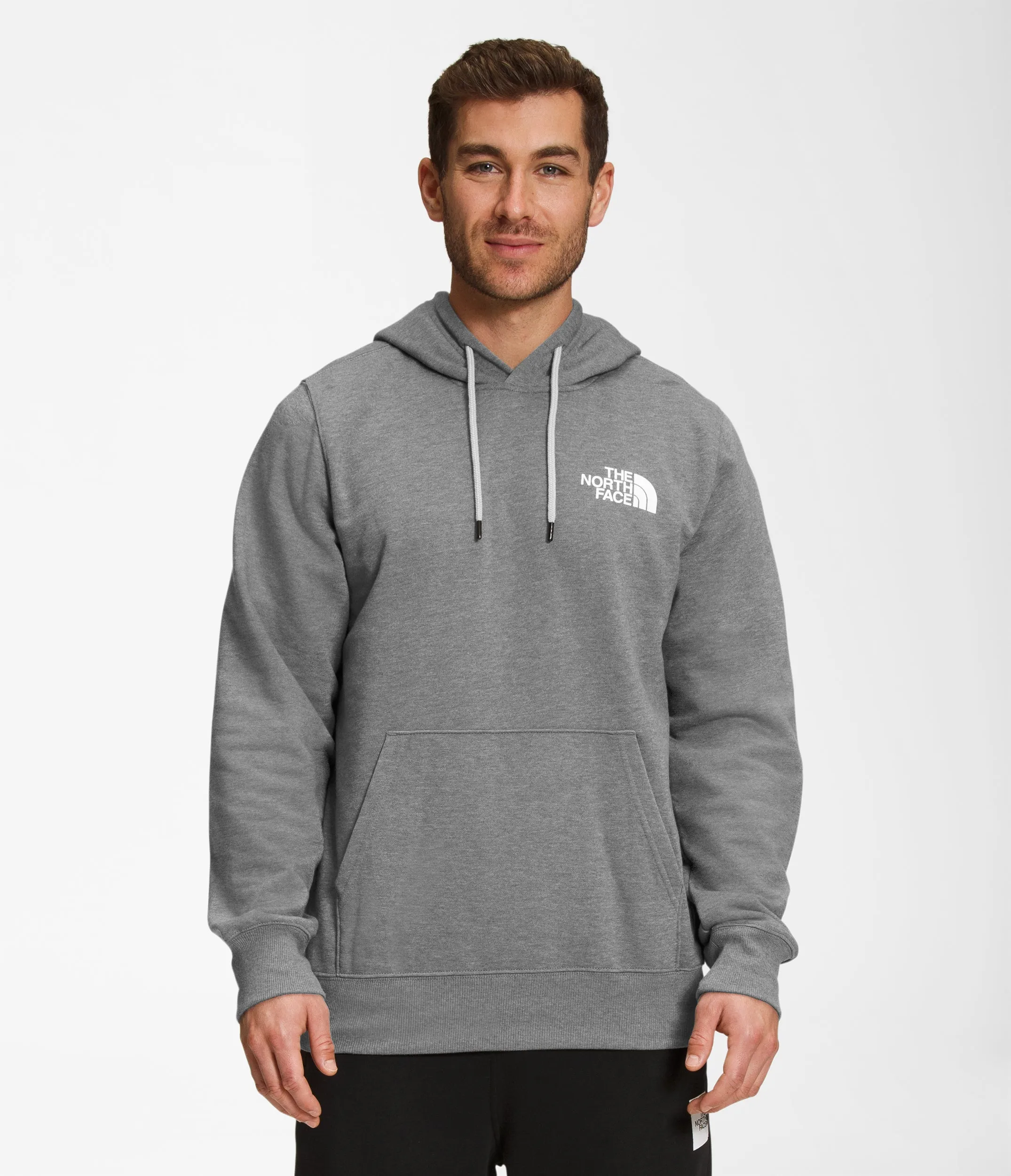THE NORTH FACE BOX NSE PULLOVER HOODIE - GREY HEATHER/TNF BLACK