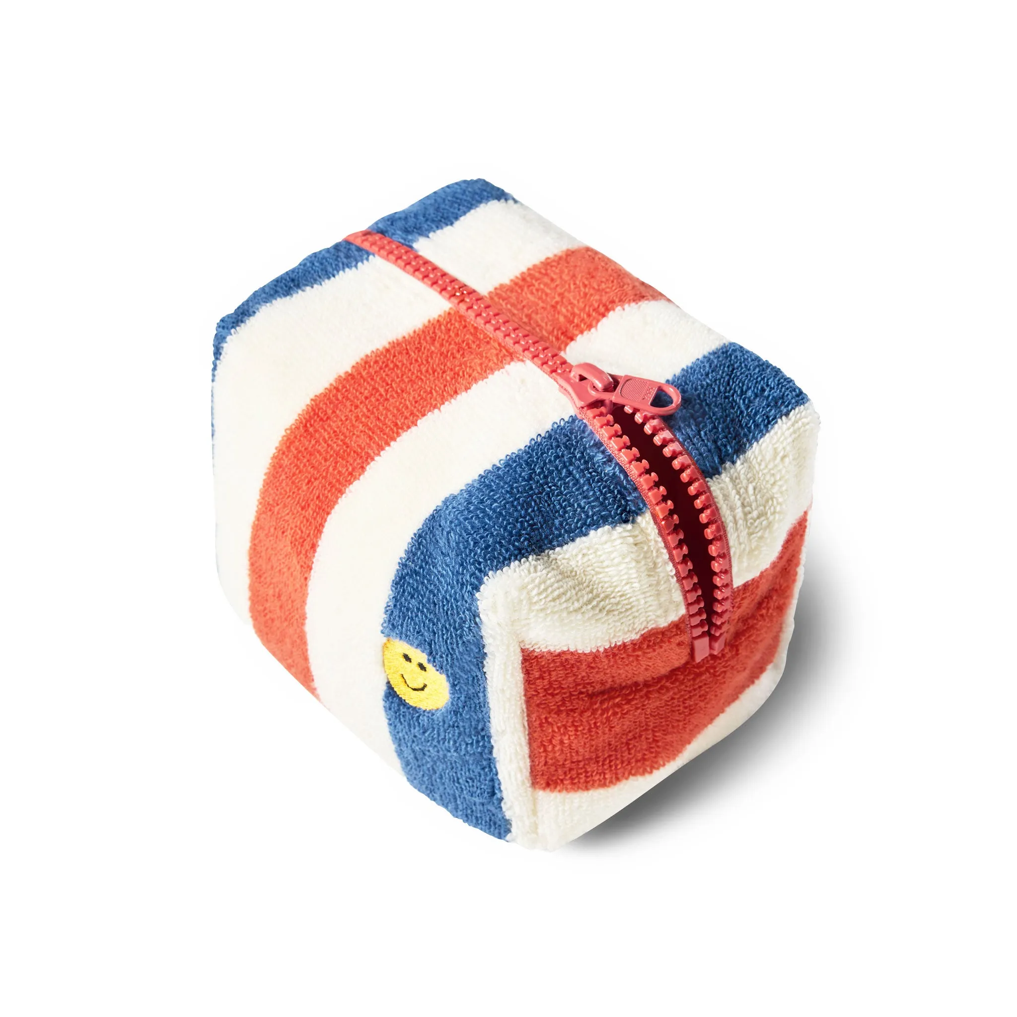 The Terry Pouch Small - Cream/Royal Blue/Poppy