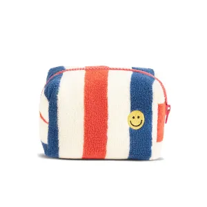 The Terry Pouch Small - Cream/Royal Blue/Poppy