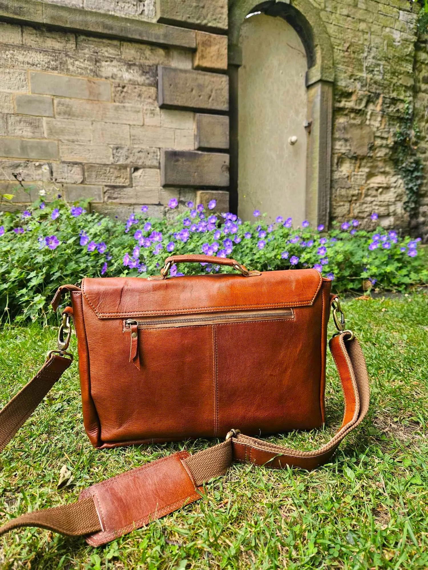 Traditional Handmade Leather Satchel bag with buckles