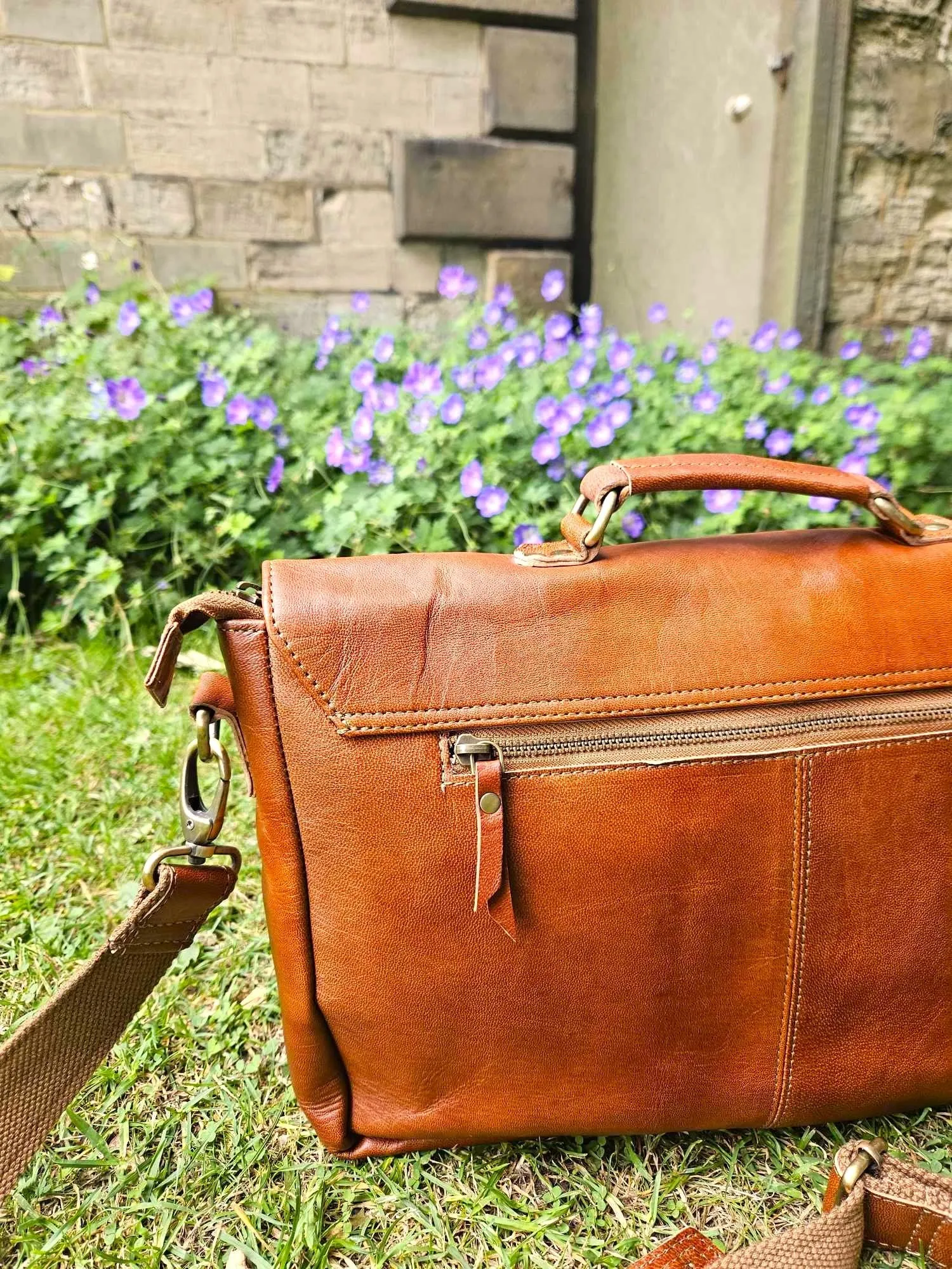 Traditional Handmade Leather Satchel bag with buckles