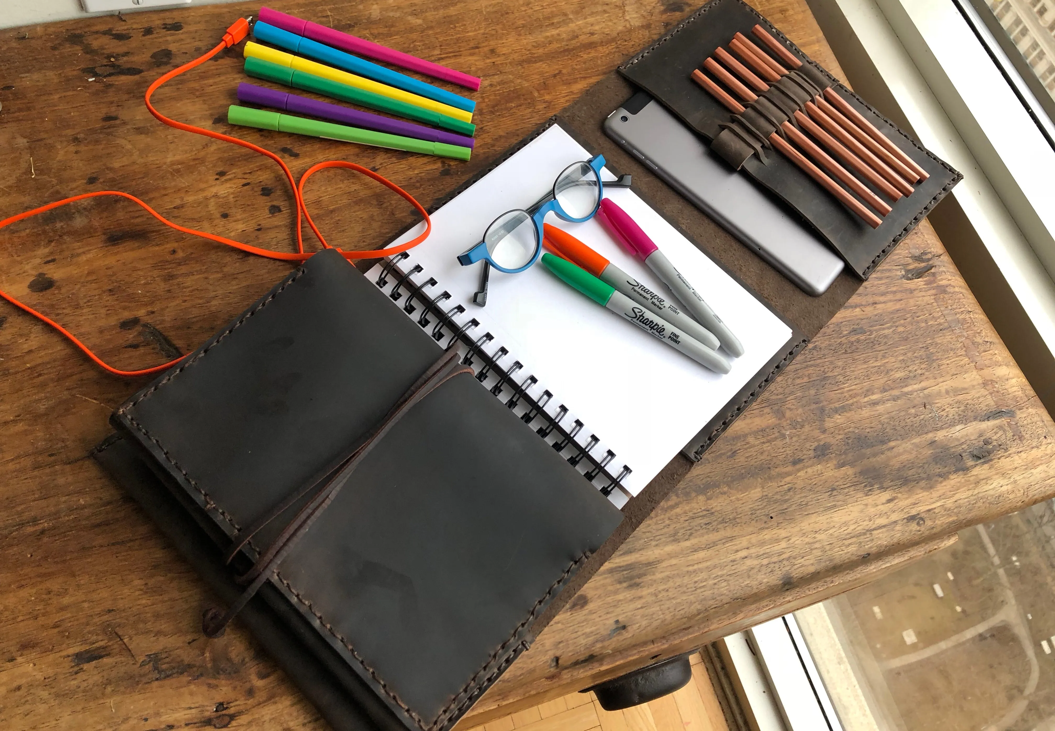 Travel sketchbook / Refillable Notebook / A5 Journal / Travel Notebook Organizer
