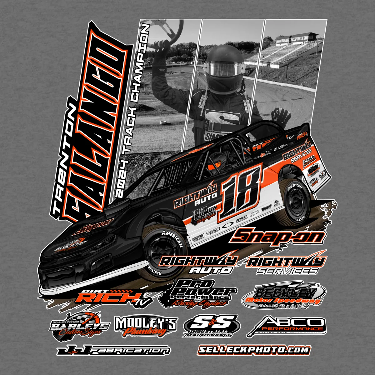 Trenton Salango Gunmetal 2025 Street Stock Champion Hoodie