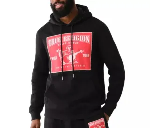 True Religion Ladder Applique SRS Hoodie Jet Black 108190
