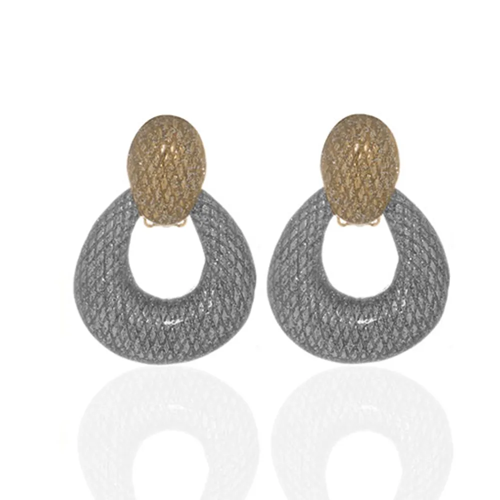 Two Tone Stardust Doorknocker Earrings