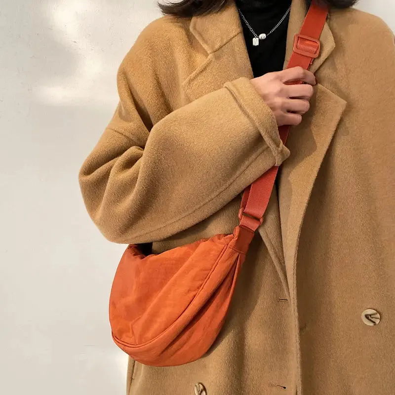 Upgraded Version Simple Design Women's Messenger Bag Nylon Hobos Small Shoulder Bags Vintage