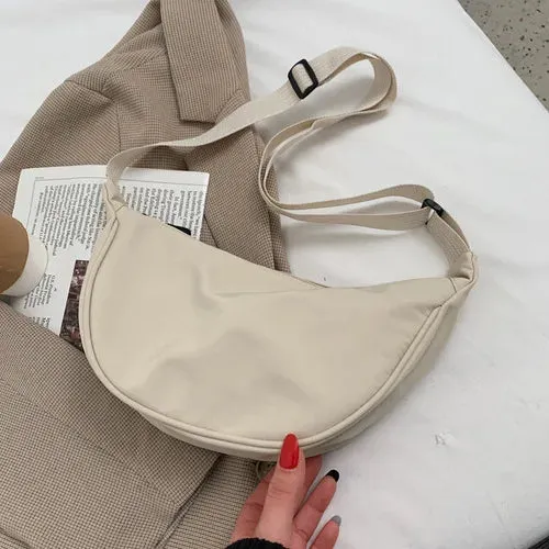 Upgraded Version Simple Design Women's Messenger Bag Nylon Hobos Small Shoulder Bags Vintage