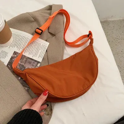 Upgraded Version Simple Design Women's Messenger Bag Nylon Hobos Small Shoulder Bags Vintage