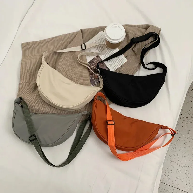 Upgraded Version Simple Design Women's Messenger Bag Nylon Hobos Small Shoulder Bags Vintage
