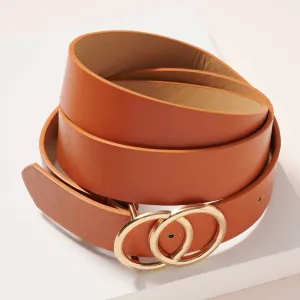 Vegan Leather Ladies Belt- Tan