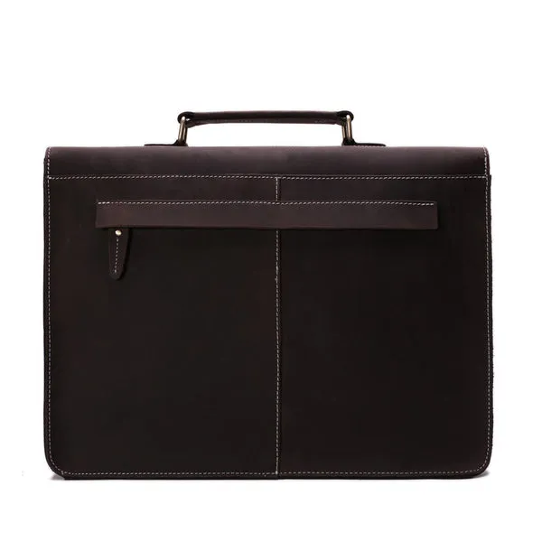 Vintage Crazy Horse Leather Briefcase Messenger Bag Laptop Bag