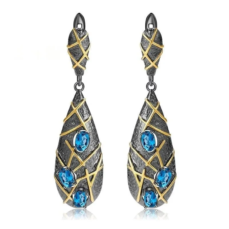 Vintage Gold Cone Earrings Pendant Women Party Jewelry