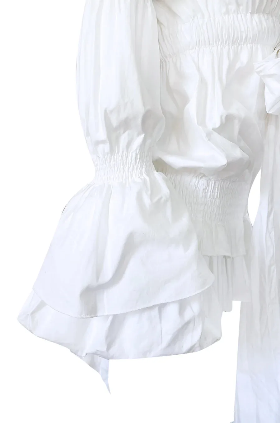 Vintage Spring 2006 White Cotton Plunging Mini Dress