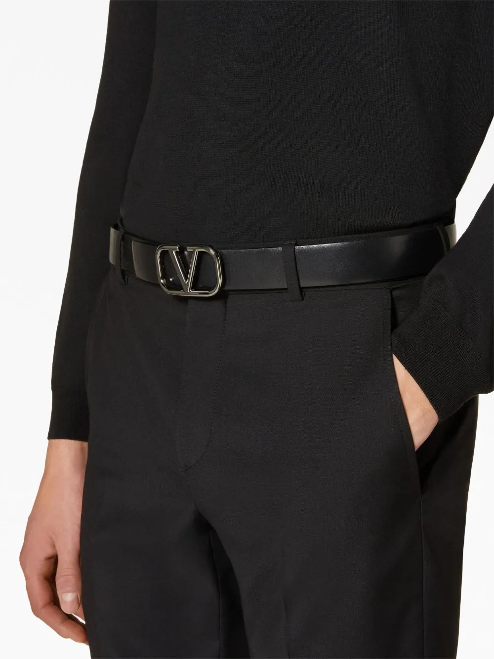 Vlogo signature leather belt