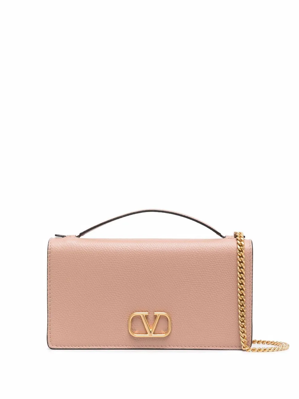 Vlogo signature leather wallet on chain