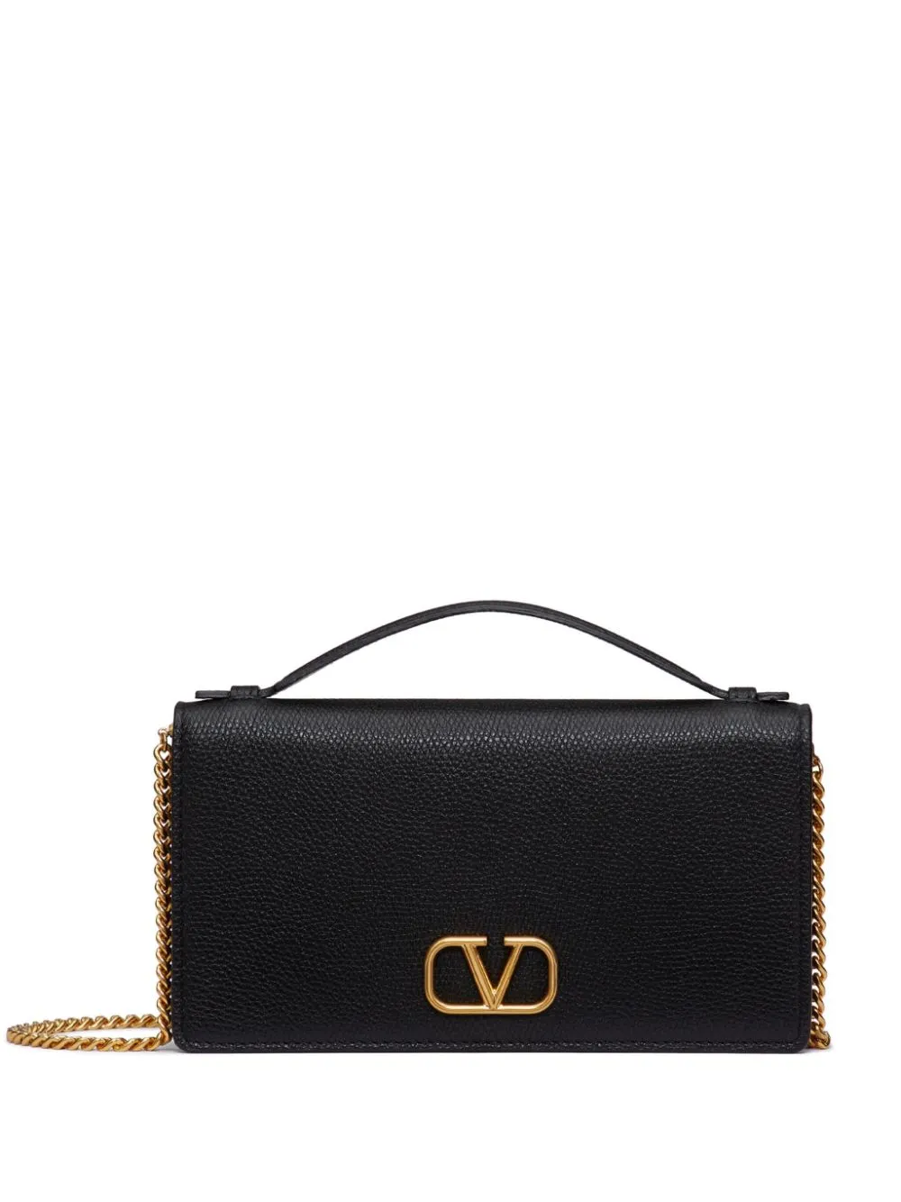 Vlogo signature leather wallet on chain