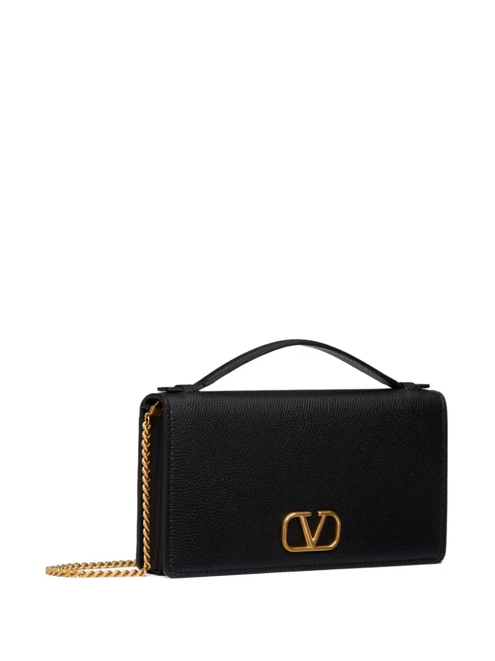 Vlogo signature leather wallet on chain