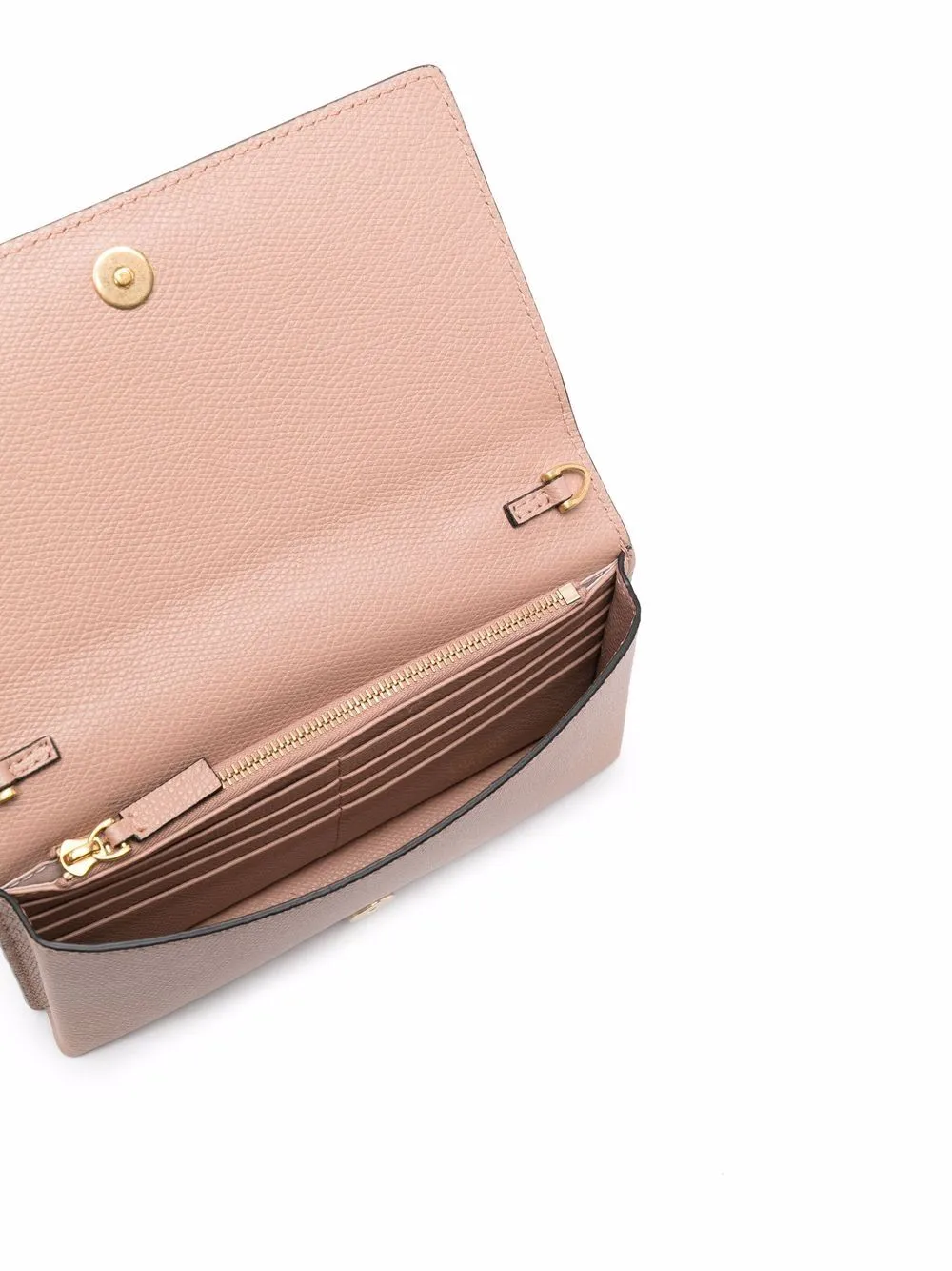 Vlogo signature leather wallet on chain