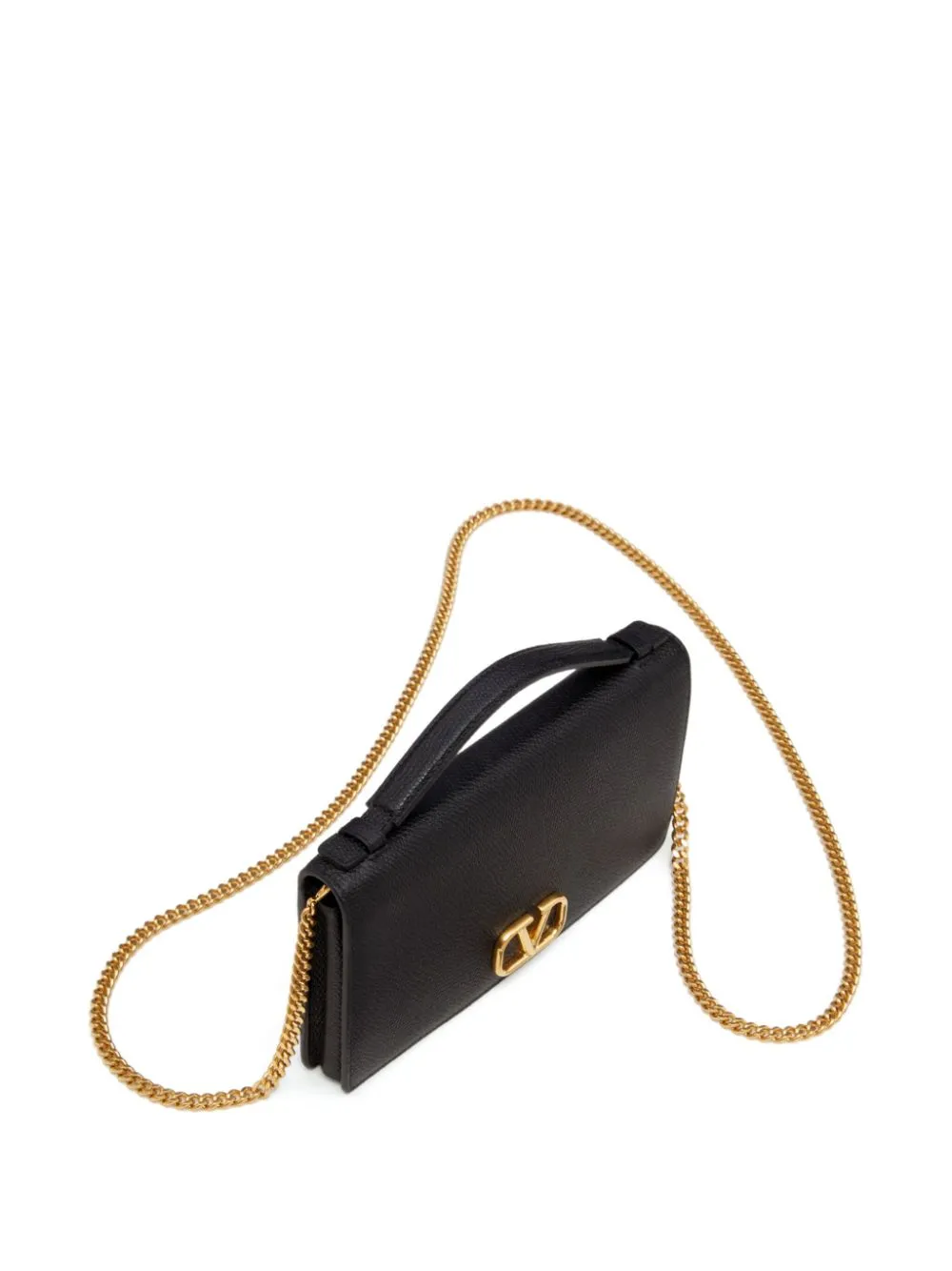 Vlogo signature leather wallet on chain