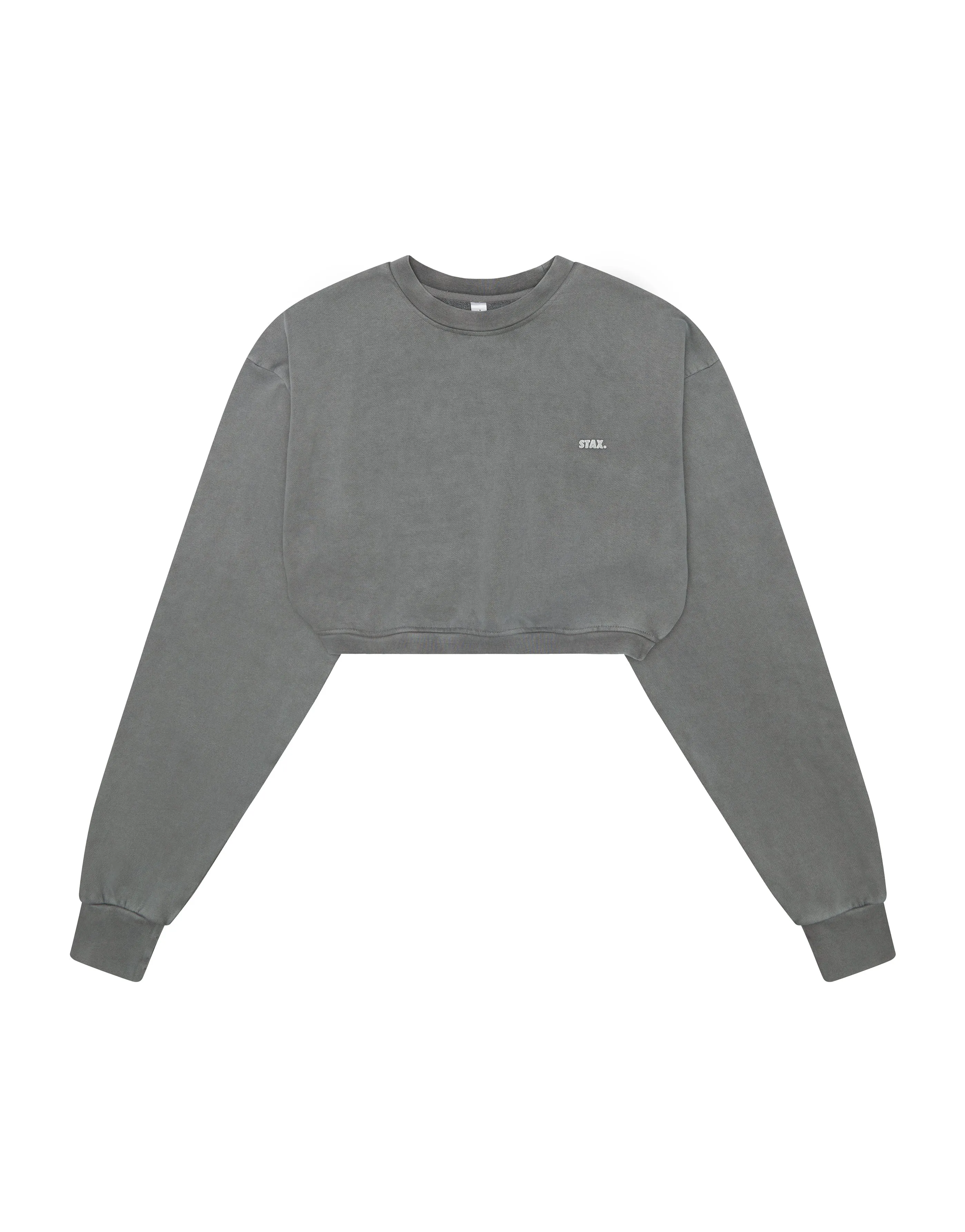 W23 Cropped Crew Neck- Stone